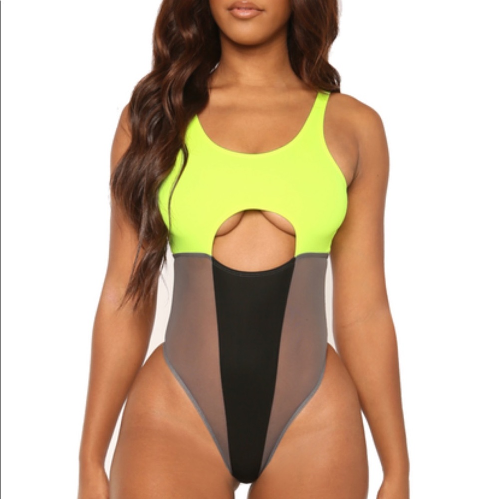 Met Your Match Monokini-Neon Green